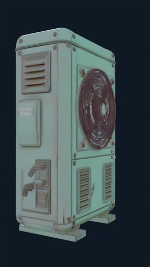 Game-Ready Outdoor Air Conditioner Unit 3D Model HVAC Prop Asset #DailyAssets