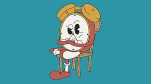 waiting clock retro cartoon animation mascot