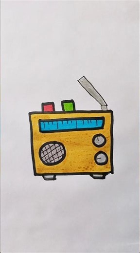 Radio 📻 Easy Drawing For Kids #radio #fm #trending #kidstvforfun #shorts #viralshorts #drawing