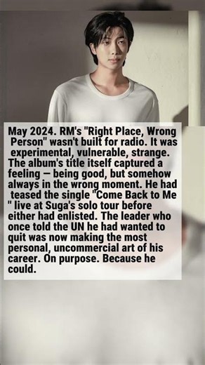 What Happened When RM Made the Strangest Album of His Career on Purpose
