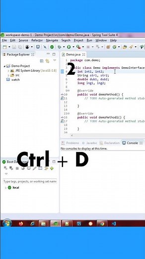 Eclipse IDE Quick Line Delete Shortcut - Faster Coding Trick! [] #eclipse #shorts #shortvideo #viral