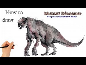 How to draw the Mutant Dinosaur "D-Rex" from Jurassic World Rebirth Trailer