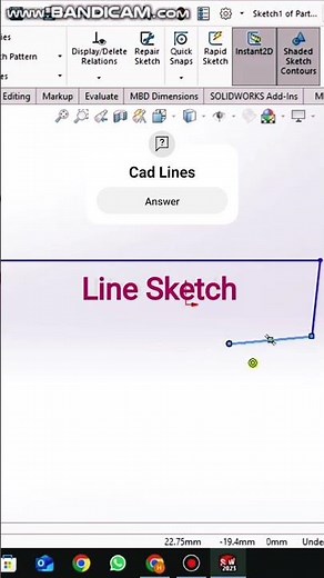 SOLIDWORKS Lines Sketch|| #solidworkstutorial #cadcam #elitecadcraftingvision #solidworks