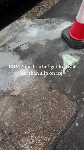 East London Snow: Hazard Cones vs. Ice Safety