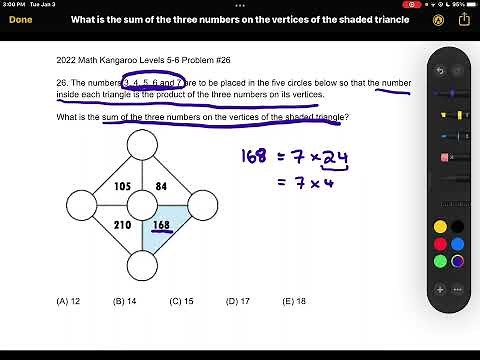 2022 Math Kangaroo Levels 5-6 Problem #26 (Solution #1)