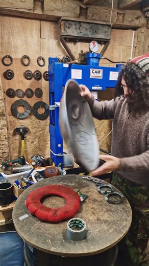 Pressing dimples on a handpan | Handpan Maker | Learning to build my own handpans