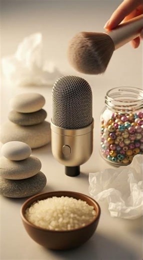 Soft brush sounds on mic, pure relaxation 🌙✨ #ASMR #BrushSounds #Relaxing #SleepAid #CalmVibes