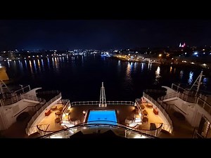 P&O Azura Sailaway from Valletta, Malta Timelapse