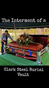 The Clark Burial Vault Interment Process. #Clarkvault#vaultcart #graveyard #graveyardtok #cemeterytok #grave #Clark #cemetery #trurebel #johnnyhandler #graveside #Funeral #committalservice #burialvault #clarkburialvaults #vaultsealing #vaultmen #casketlowering | Austin Edwards