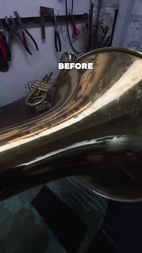 Brushed. Burnished. Badass. 🤙 Custom antique bell finish with a full strip, reshape seal. This isn’t just a repair 🥁it’s an upgrade💥 Wanna give your horn the same treatment? 📞 Book it: 0131 443 8000 . . . #antiquebrass #tromboneglowup #brassupgrade #customfinish #edinburghmusiccentre #brassrepairuk #scottishmusicians #bellmakeover #brushedbrassbeauty | Edinburgh Music Centre