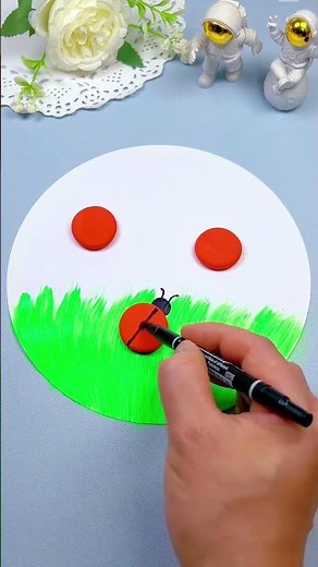 A spring painting made of clay and cardboard #diy #craft #art