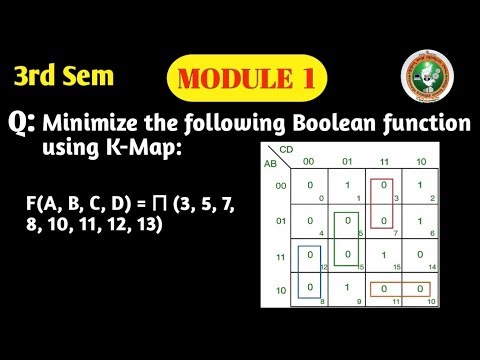VTU | 4-Variable K-Map using Maxterms (Π) | DDCO | Module 1 | Boolean Function Minimization | BCS302