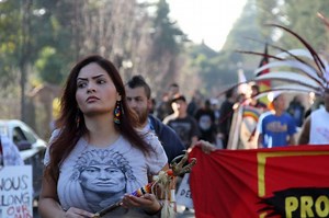 Supporters of Native American Group March, Protest in Piedmont
