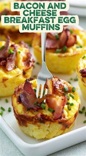 Bacon & Cheese Egg Muffins #food #recipe #cooking #reels #foodie