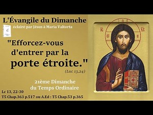 The Gospel for Sunday according to Maria Valtorta – 21st Sunday in Ordinary Time