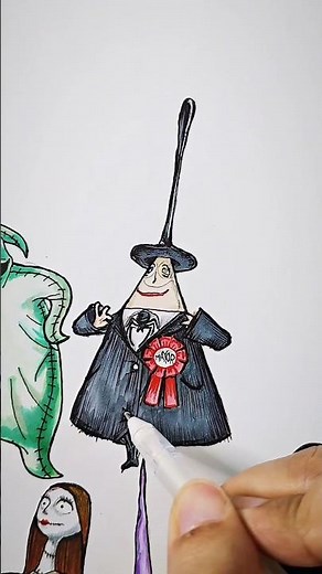 Speed drawing Oogie boogie vs Mayor 😳 #thenightmarebeforechristmas #disney #drawing