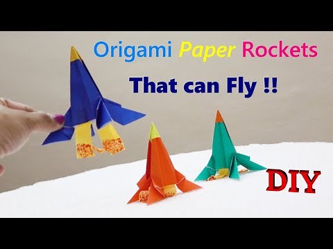 DIY Origami Paper Rocket That Can Fly !! Easy Tutorial ~ Step By step.