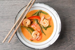Thai Coconut Red Curry with Prawns