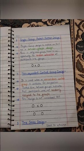 Group Designs||Scientific Inquiry Research Design and Methodology||Research Notes