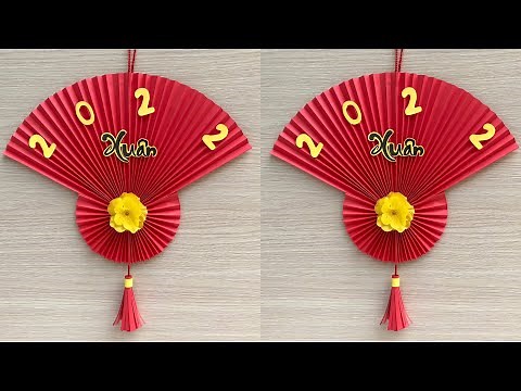 (367) Cách Làm Quạt Giấy Trang Trí Tết | Đồ Trang Trí Tết