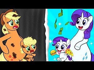 Pregnant Apple Jack Vs Pregnant Rarity - MY LITTLE PONY | Stop Motion Paper