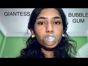 Giantess ASMR -Tiny Human Learns To Blow Bubble Gum 🫧