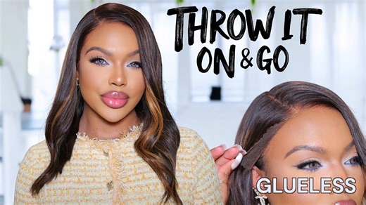 Instant Style with a Brown Highlight Glueless Straight Wig