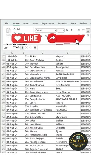 Most useful trick in ExcelAutofit rows and columns in Excel💯🚀 #fblifestyle #Microsoft #short #explore #msexceltips | DK TECH Computer GYAN