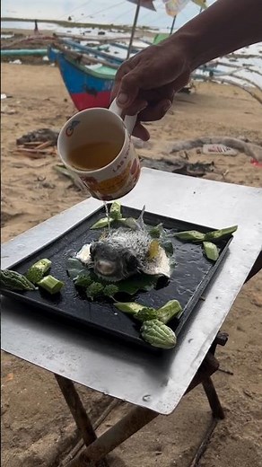 Frying a FRESH Pufferfish (Unique Seafood!) 🐡