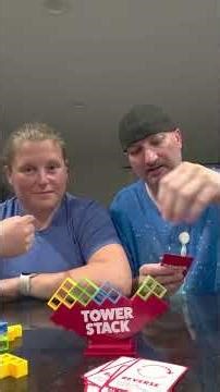 We Play Tower Stack! Was There A Big Crash? 😳 #TowerStackGame #gamenightcouple #tetris #shorts
