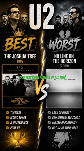 The Greatest and Worst U2 Album Ever Made 🤯 From The Joshua Tree to No Line on the Horizon