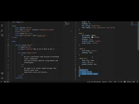 About us page with html or css