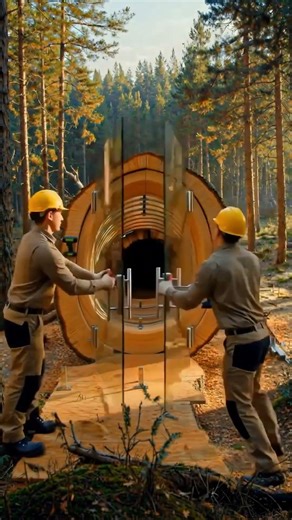 Luxury Mini Hotel Inside a Giant Fallen Tree 🌲 | Cinematic Construction Timelapse | ASMR #shorts