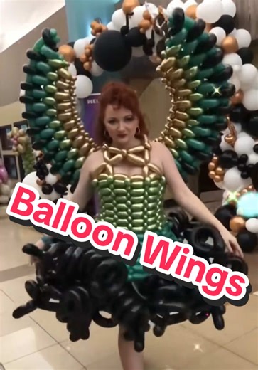 Amazing balloon Dress with stunning balloon wings. #BalloonDress #BalloonWings #BalloonFashion #BalloonCouture #BalloonDressContent @Haley Damon