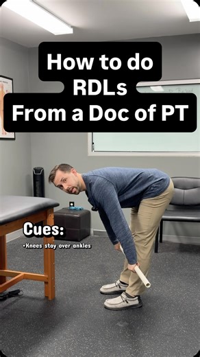 Clayton Dir PT, DPT on Instagram: "How to do RDLs? Here are 3 common cues I give people to fix common errors! #rdl #deadlift #backpain #weightlift #tutorial"