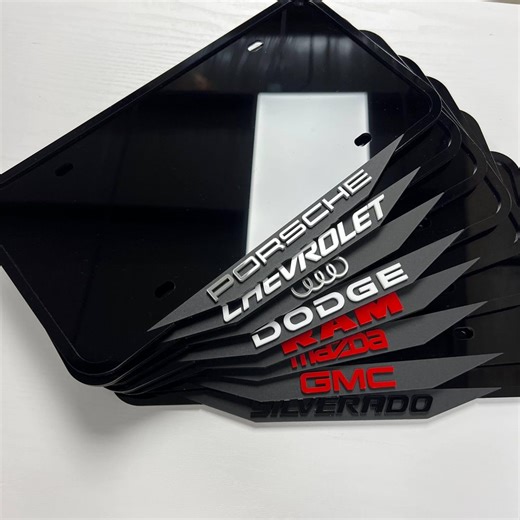 Custom Car Logo License Plate Frame – Laser Cut Acrylic, Any Brand - Etsy