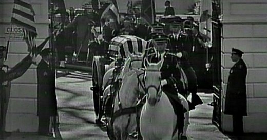 JFK’s funeral procession leaves the White House
