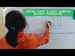 Adding Three 3-Digit Numbers Without Regrouping | 3-Digit Addition | #maths #addition #mathstricks