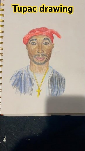 Tupac drawing #tupac #tupacshakur #shorts #art #coloredpencils #drawing #pencils #sketch