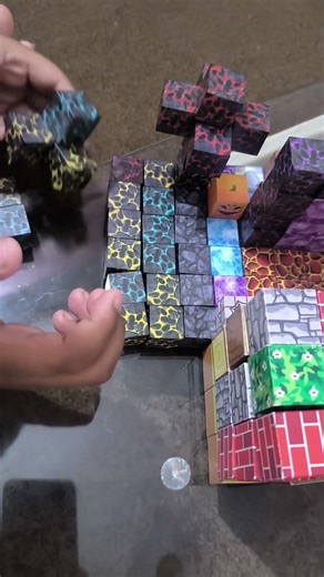 assembling magnetic minecraft blocks in creating a nice house#guwahati #minecraft#magnetic #shorts