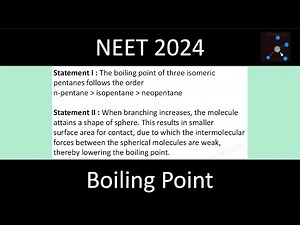The boiling point of three isomeric pentanes follows the order n-pentane isopentane neopentane