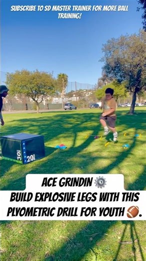 Ace GRINDIN ⚙️ explosive plyometric drill for youth 🏈 athletes.