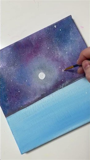 Creating a Serene Winter Night Sky Painting