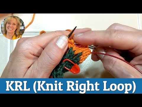 KRL (Knit Right Loop) Knitting Stitch Increase Tutorial