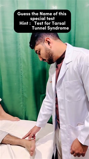 Dr Kaleem Ullah on Instagram: "TINEL’S SIGN ⚡🦶 A quick clinical test used by physiotherapists to identify nerve irritation or compression. 👉 Tapping over the nerve 👉 Tingling or electric-shock sensation : Positive Tinel’s sign Commonly used in Tarsal Tunnel, Carpal Tunnel & other nerve entrapments. 🧠 Simple test. 👣 Powerful clinical clue. 📚 Always interpret with full assessment. #physiotherapy #physio #trend #knowledge #insta"