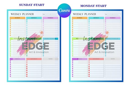 Blue Family Weekly Planner | Editable Canva Schedule (PDF Download A4/letter Size) - Etsy
