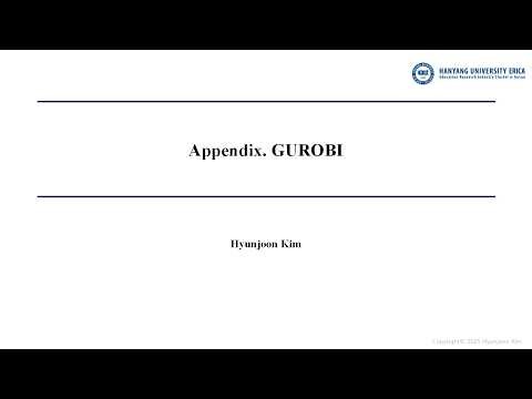 GUROBI Tutorial for Operations Research