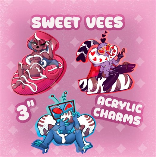 Sweet Vees Acrylic Keychains | Hazbin Hotel - Etsy