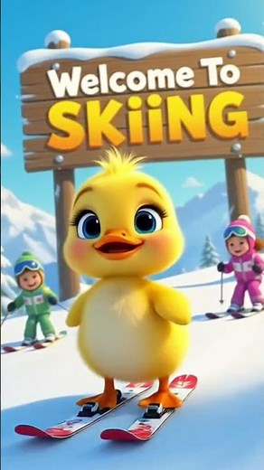 Adorable Duck Goes Skiing for the First Time! ⛷️❄️