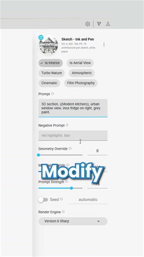Kitchen Elevation Sketch to 3D Render 🤯